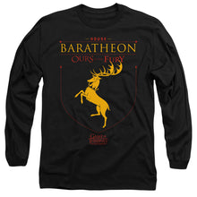 Load image into Gallery viewer, Game Of Thrones House Baratheon Sigil Mens Long Sleeve Shirt Black Officially Licensed
