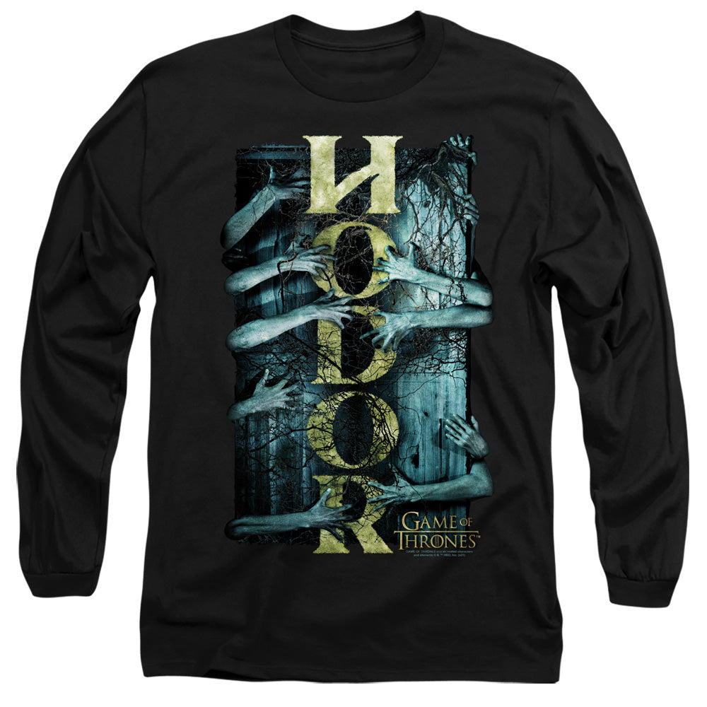 Game Of Thrones Hodor Mens Long Sleeve Shirt Black Officially Licensed