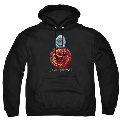 Game Of Thrones Combined Targaryn And Stark Mens Hoodie Black