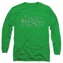 Load image into Gallery viewer, Game Of Thrones Chrome Logo Mens Long Sleeve Shirt Kelly Green Officially Licensed
