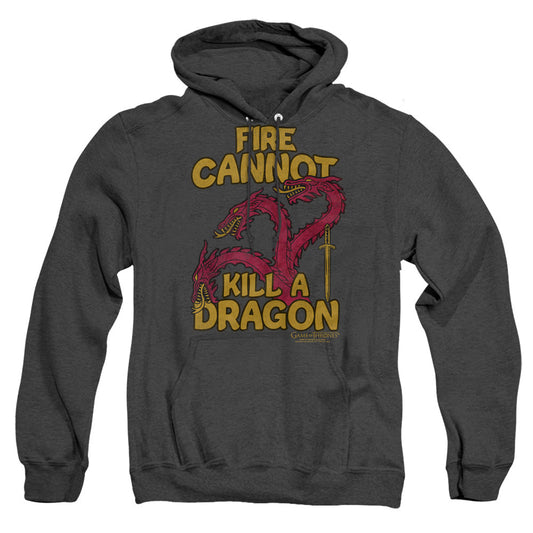 Game Of Thrones Dragons With Fire Heather Mens Hoodie Black