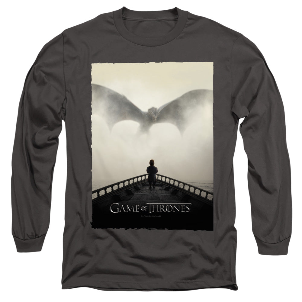 Game Of Thrones Dragon 2 Mens Long Sleeve Shirt Charcoal Officially Licensed