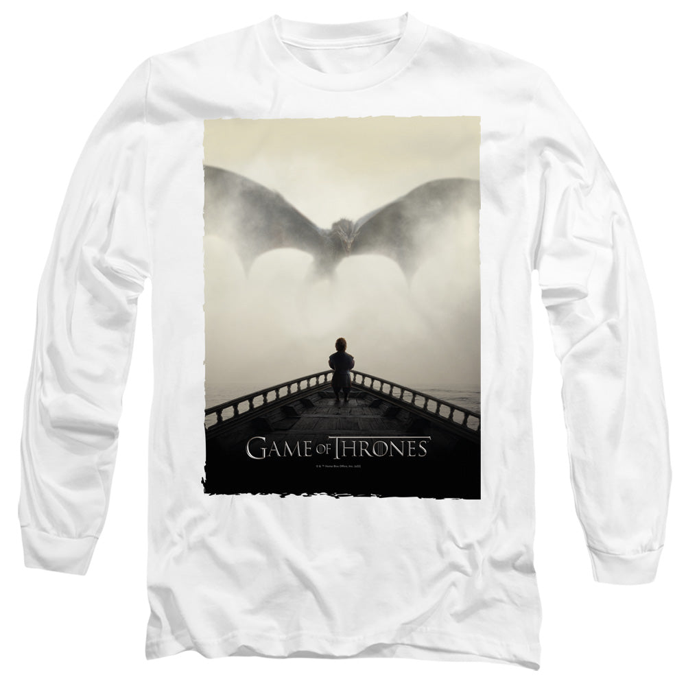 Game Of Thrones Dragon 3 Mens Long Sleeve Shirt White Officially Licensed