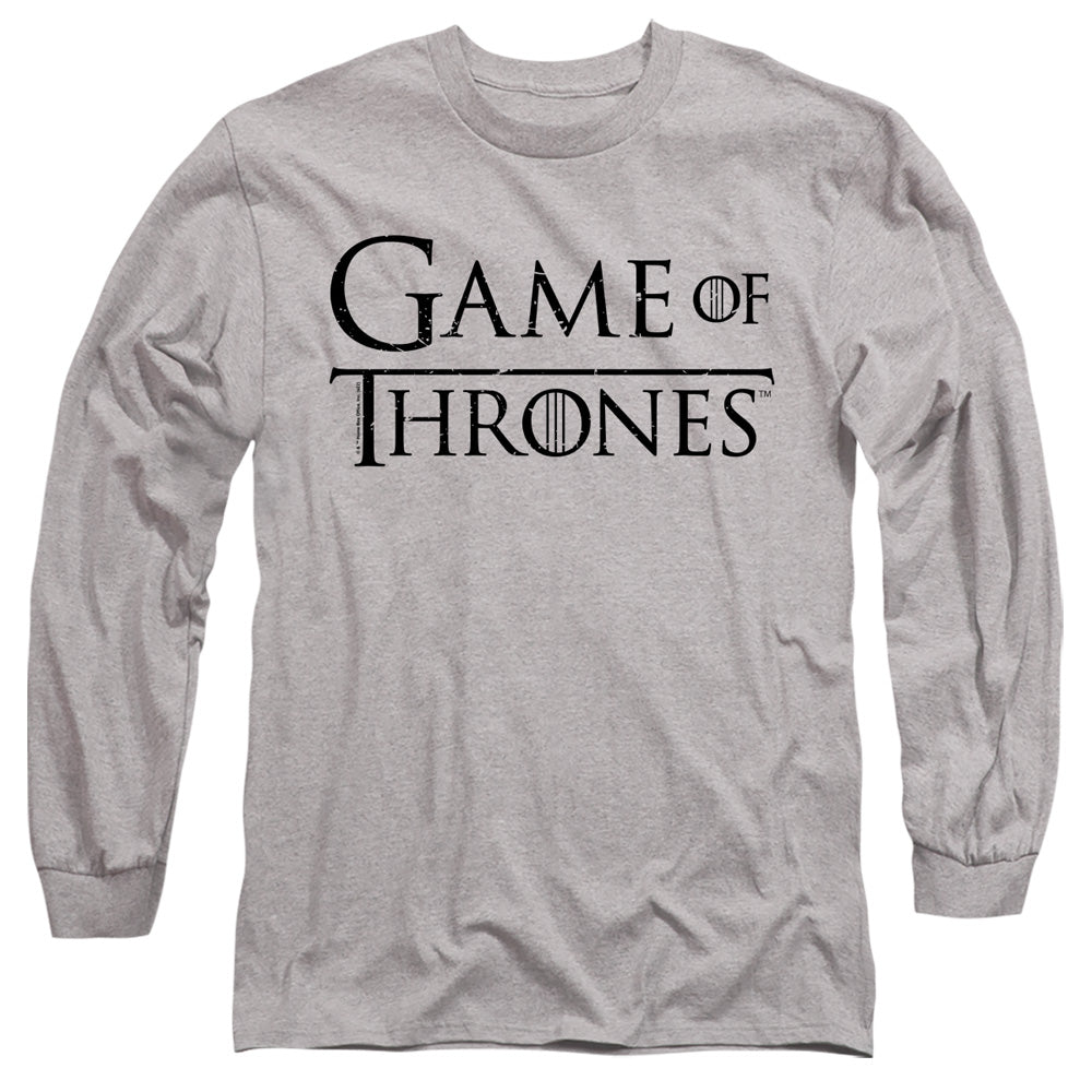 Game Of Thrones Logo 1 Mens Long Sleeve Shirt Athletic Heather Officially Licensed