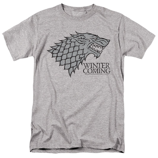 Game Of Thrones Startk Winter Is Coming On Gray Mens T Shirt Athletic Heather