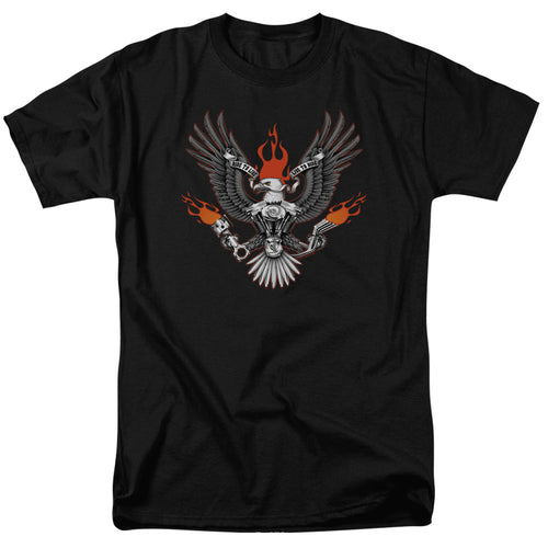 Biker Eagle Mens T Shirt Black