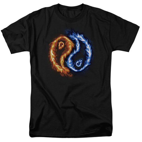 Flame Yang Mens T Shirt Black