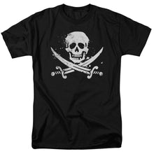 Load image into Gallery viewer, Distressed Jolly Roger Mens T Shirt Black
