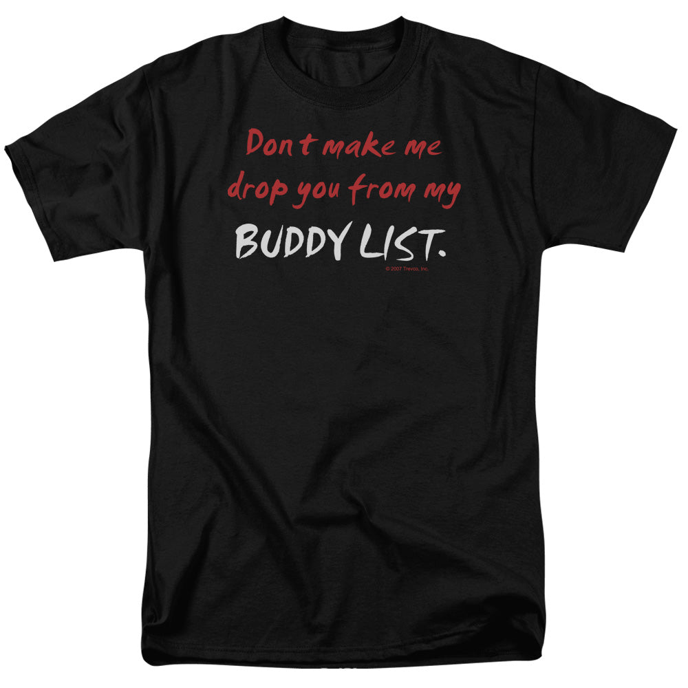 Buddy List Mens T Shirt Black