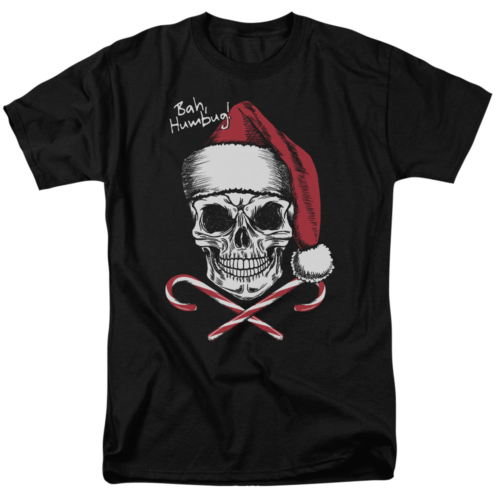 Skull Bah Humbug Mens T Shirt Black