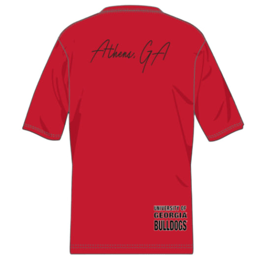 Georgia Bulldogs - NCAA Red Double Clutch Premium Mens T Shirt