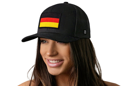 German Flag Trucker Haka Hat Black Germany Snapback