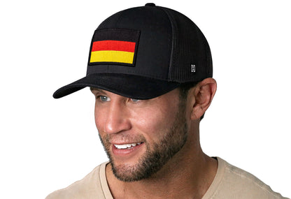 German Flag Trucker Haka Hat Black Germany Snapback