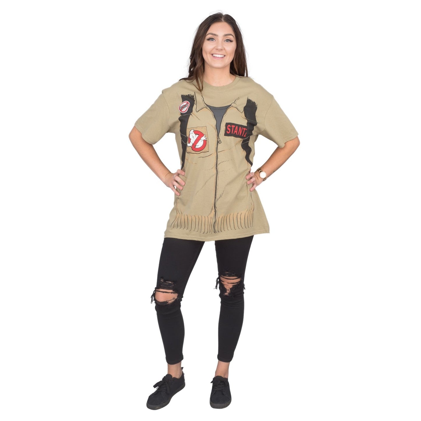 Ghostbuster Adult Short Sleeve Costume T Shirt with Back Print