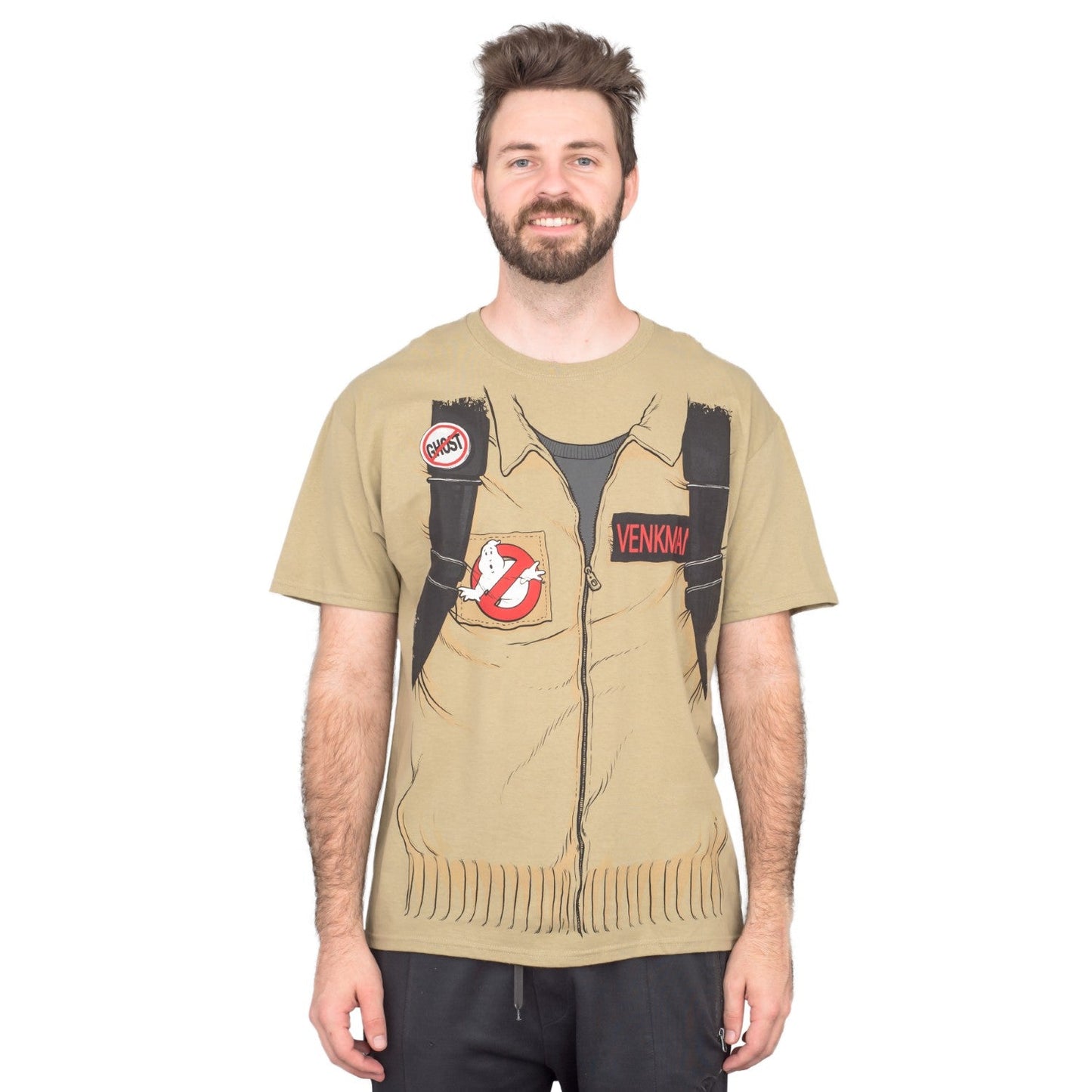 Ghostbuster Adult Short Sleeve Costume T Shirt with Back Print