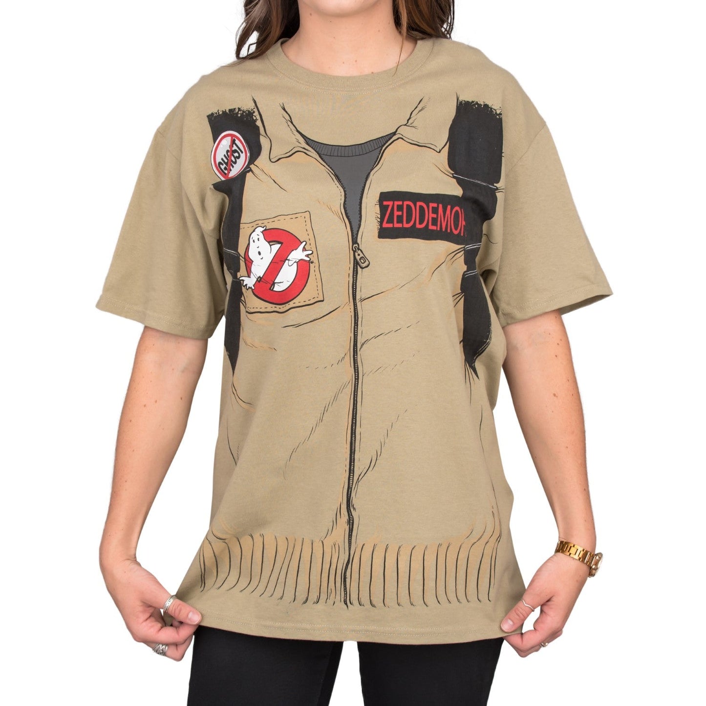 Ghostbuster Adult Short Sleeve Costume T Shirt with Back Print
