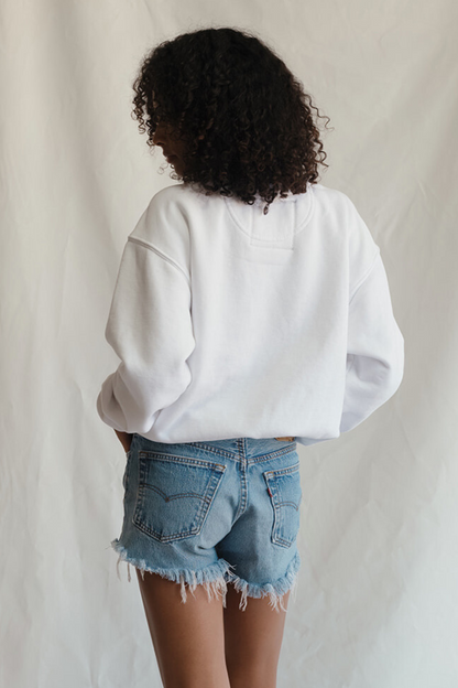 Grateful Dead Everywhere Womens Crewneck Sweatshirt Vintage White