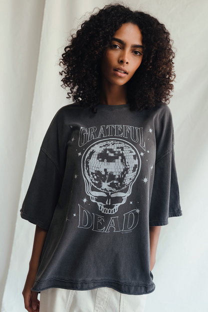 Grateful Dead Shakedown Street Oversized Tee Womens T Shirt Vintage Black