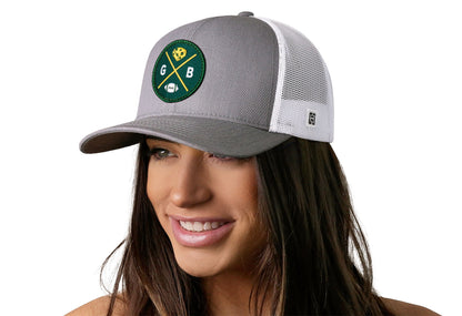 Green Bay Trucker Haka Hat Gray-White GB Cheese X Football Snapback