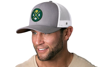 Green Bay Trucker Haka Hat Gray-White GB Cheese X Football Snapback
