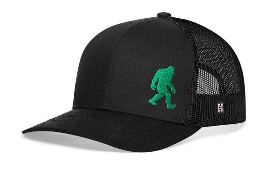 Green Bigfoot Trucker Haka Hat Black Sasquatch Snapback