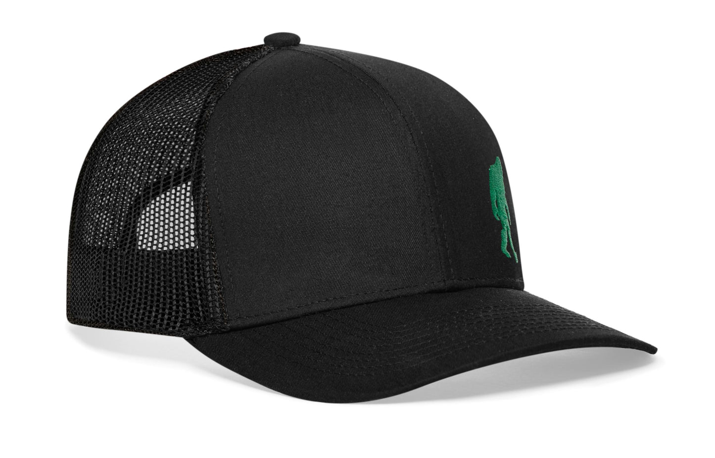 Green Bigfoot Trucker Haka Hat Black Sasquatch Snapback