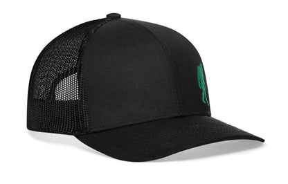 Green Bigfoot Trucker Haka Hat Black Sasquatch Snapback