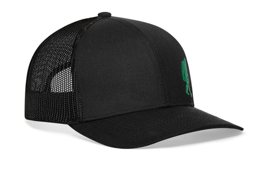 Green Bigfoot Trucker Haka Hat Black Sasquatch Snapback