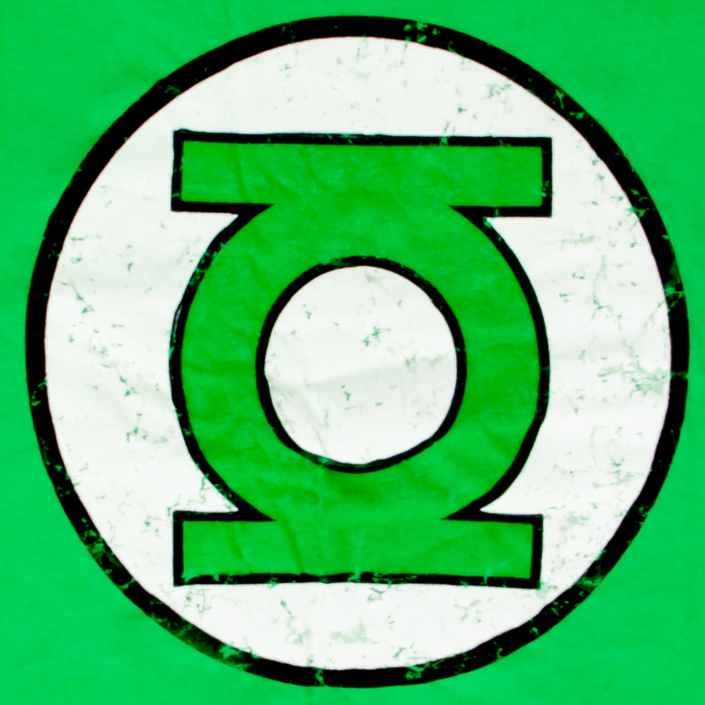 Green Lantern Logo With Striped Sleeves T Shirt
