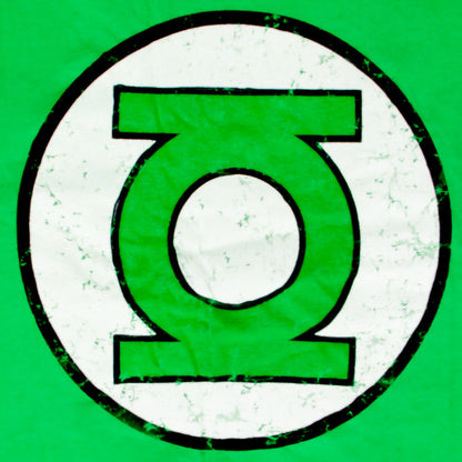 Green Lantern Logo With Striped Sleeves T Shirt