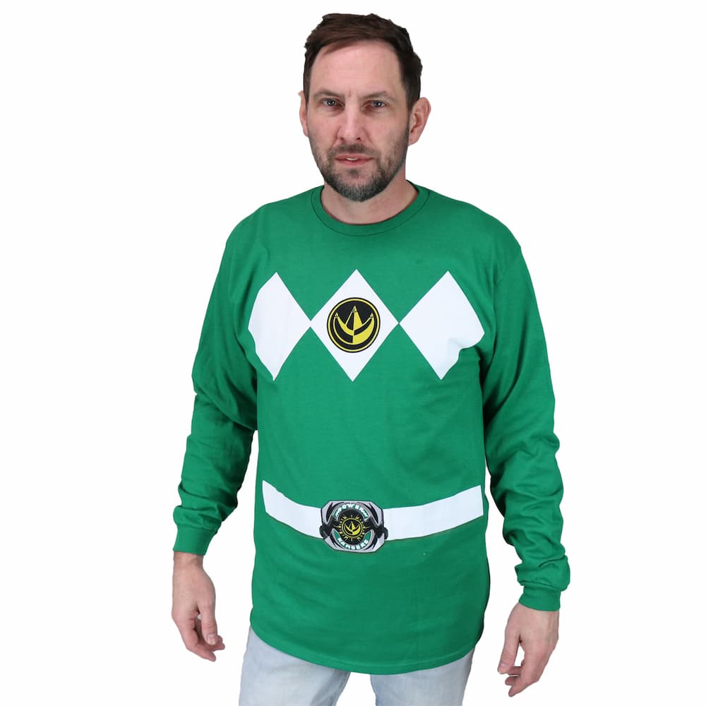 The Power Rangers Long Sleeve Costume T Shirt and Gloves