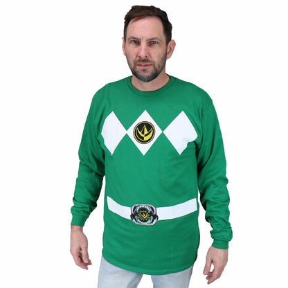 The Power Rangers Long Sleeve Costume T Shirt and Gloves