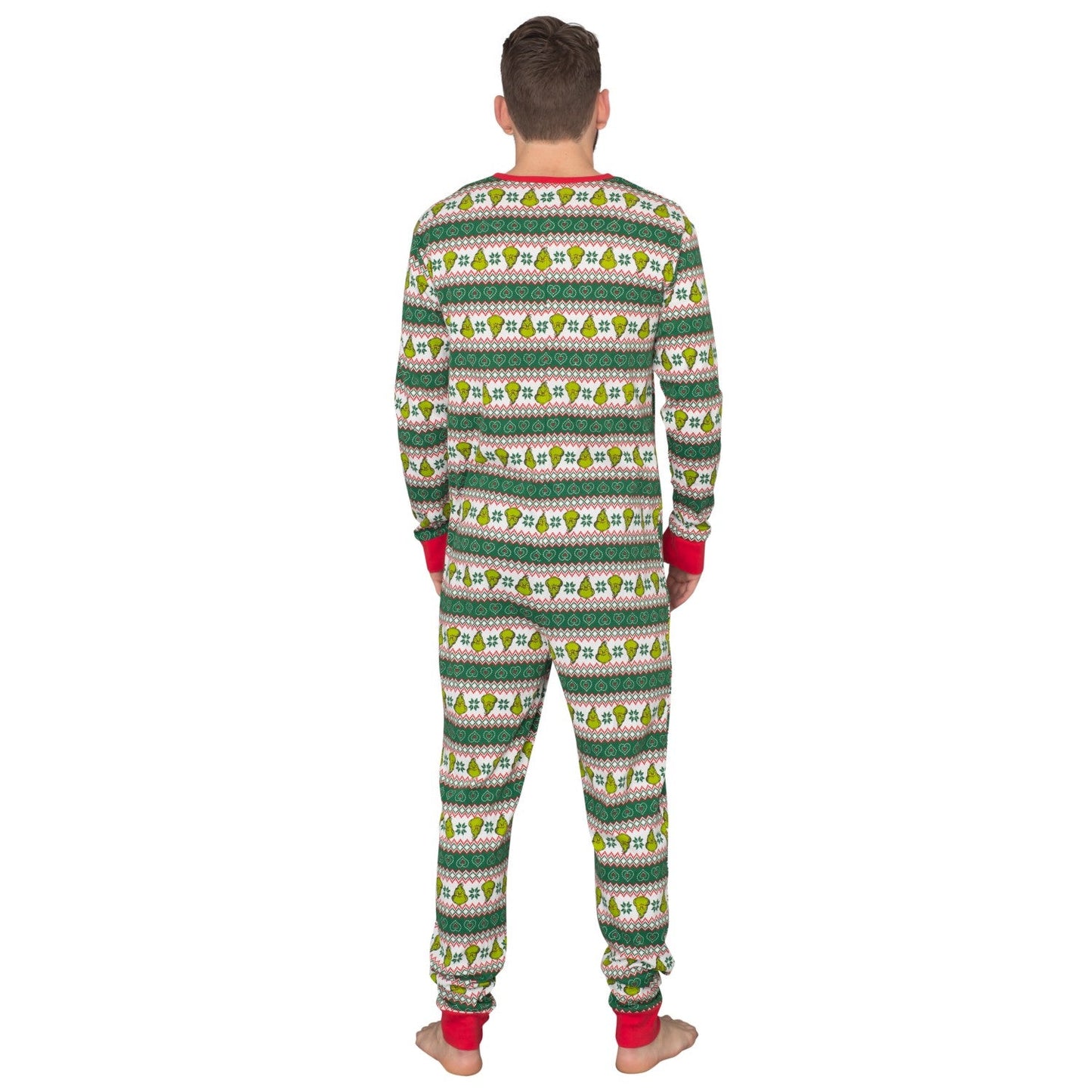 Grinch Family Faces Christmas Adult Pajama Union Suit