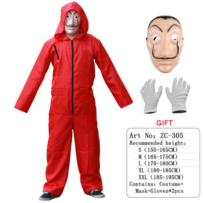 Halloween Hooded Money Heist Party Costume