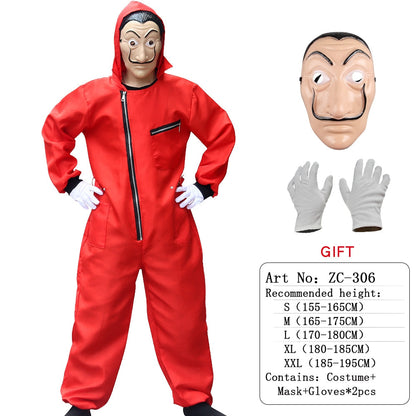Halloween Hooded Money Heist Party Costume