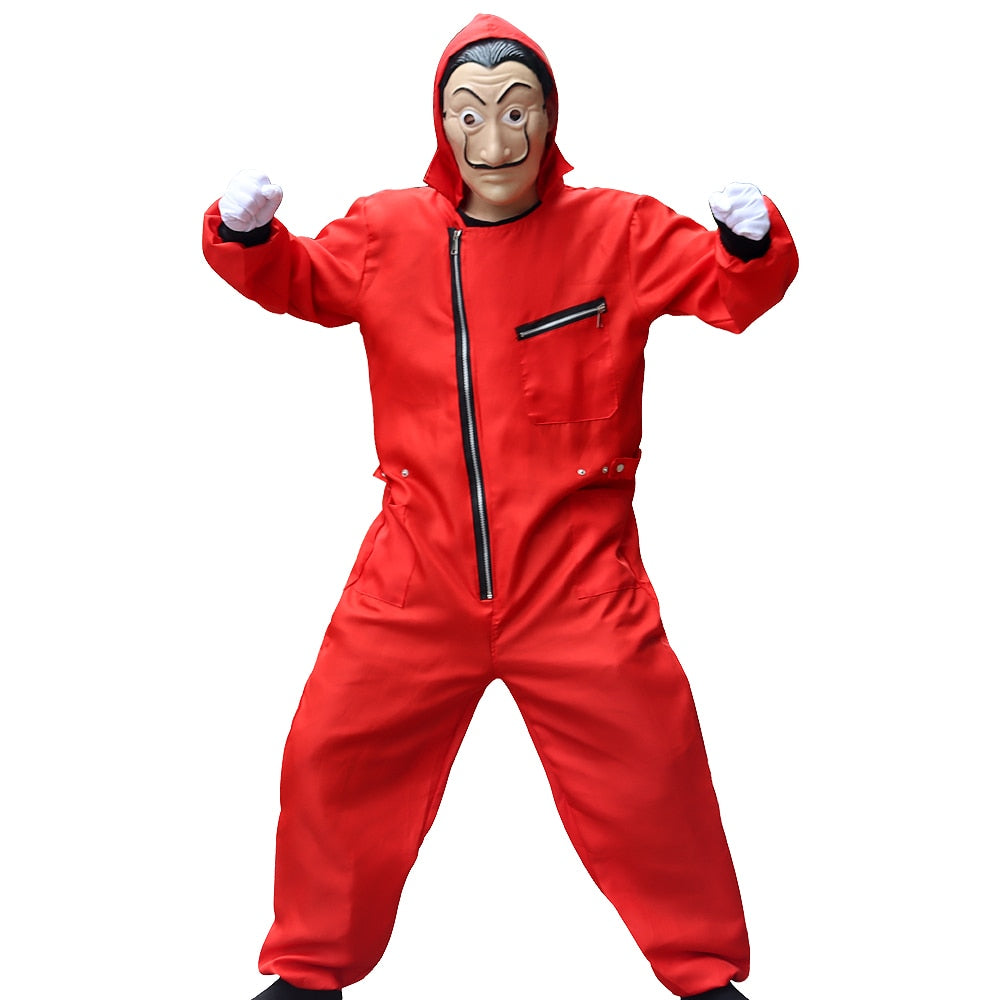 Halloween Hooded Money Heist Party Costume