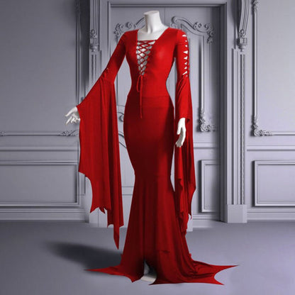 Witch Lace Up Halloween Gown For Women