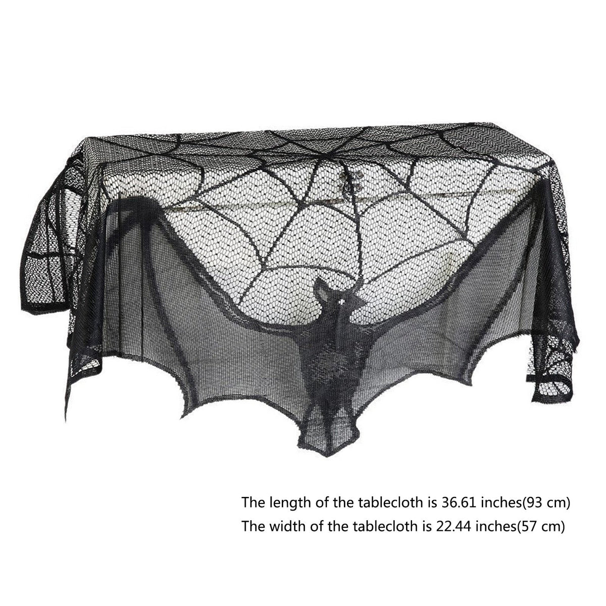 Halloween Decorative Bat Shaped Spider Web Curtain