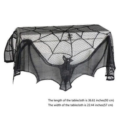 Halloween Decorative Bat Shaped Spider Web Curtain