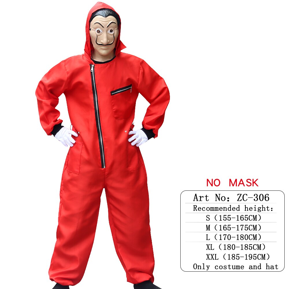 Halloween Hooded Money Heist Party Costume