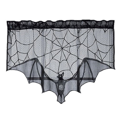 Halloween Decorative Bat Shaped Spider Web Curtain
