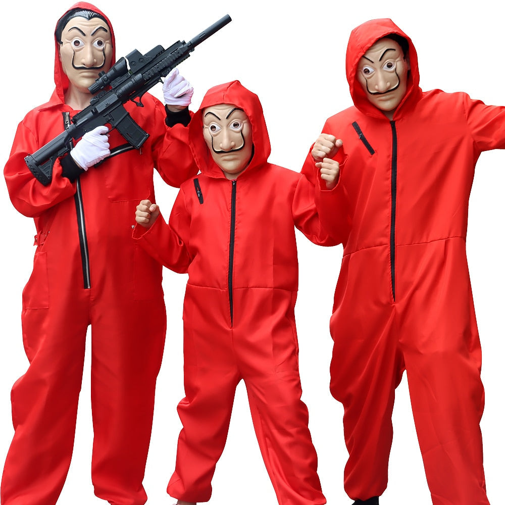 Halloween Hooded Money Heist Party Costume