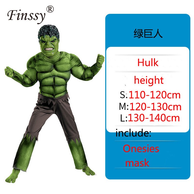 Halloween Green Hulking Costume with Mask