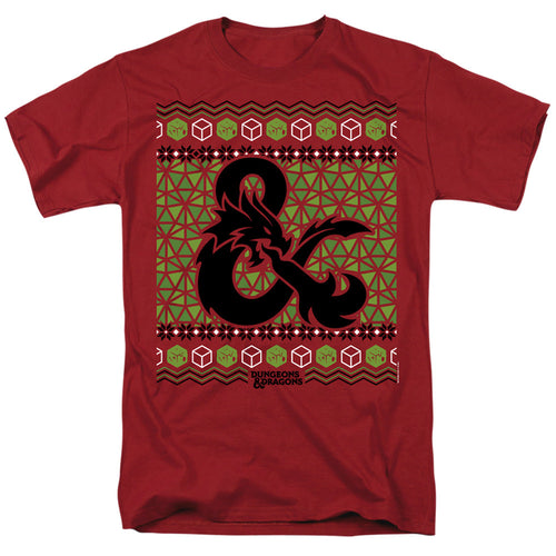 Dungeons And Dragons Ampersand Logo Ugly Christmas Mens T Shirt Cardinal