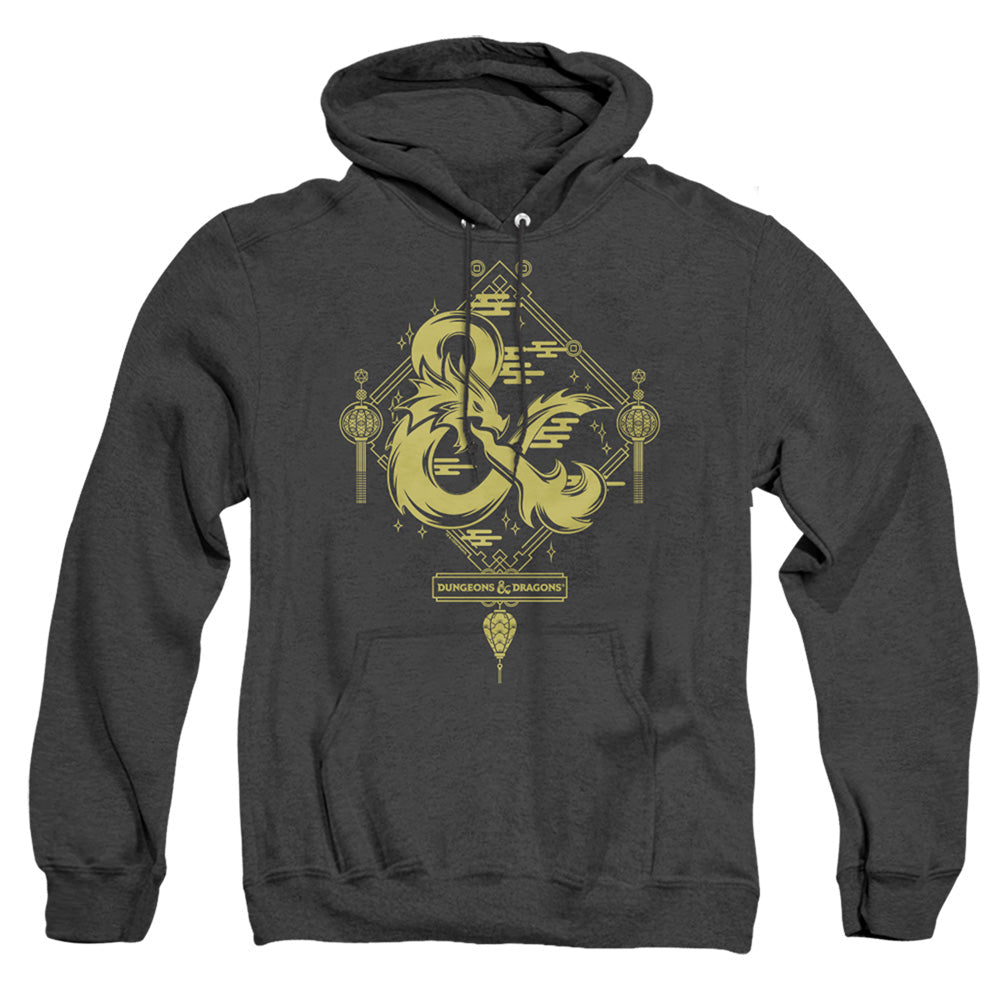 Dungeons And Dragons Year Of The Dragon Gold Logo Heather Mens Hoodie Black