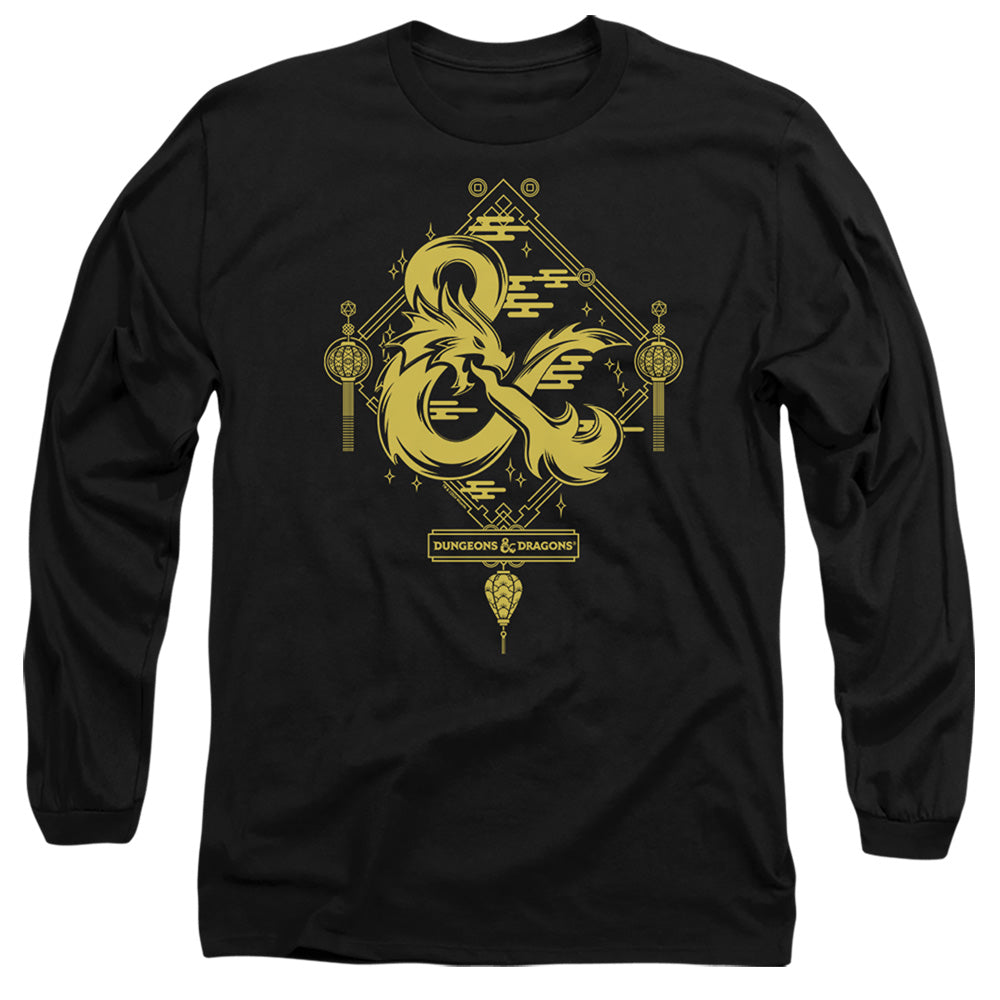 Dungeons And Dragons Year Of The Dragon Gold Logo Mens Long Sleeve Shirt Black Officially Licensed