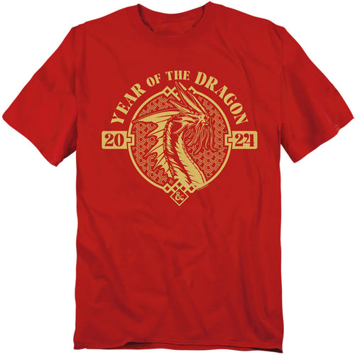 Dungeons And Dragons Year Of The Dragon Gold Beast Mens T Shirt Red