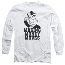 Load image into Gallery viewer, Monopoly Money Moves Mens Long Sleeve Shirt White
