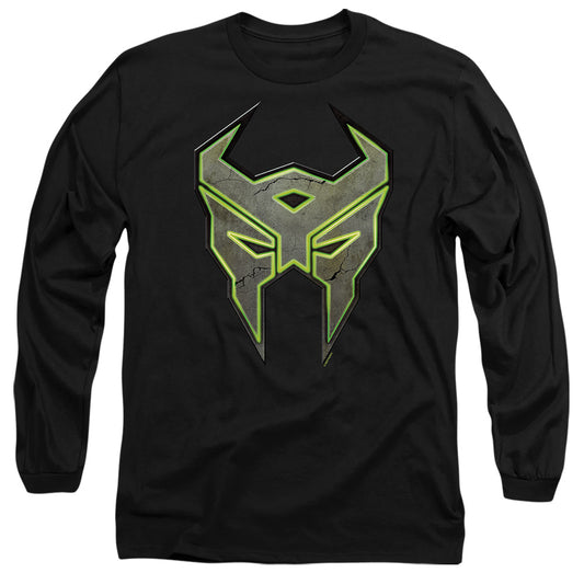 Transformers Glowing Terrorcon Logo Mens Long Sleeve Shirt Black Officially Licensed