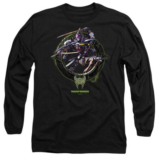 Transformers Nightbird Circle Frame Mens Long Sleeve Shirt Black Officially Licensed